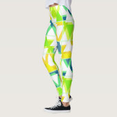 Geel groen abstract leggings (Links)