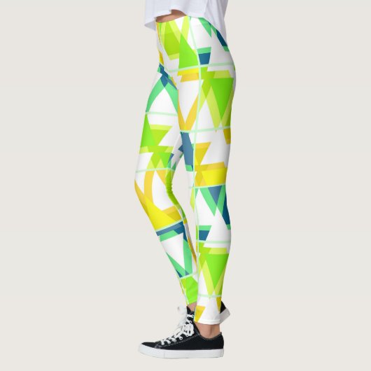 Geel groen abstract leggings (Links)
