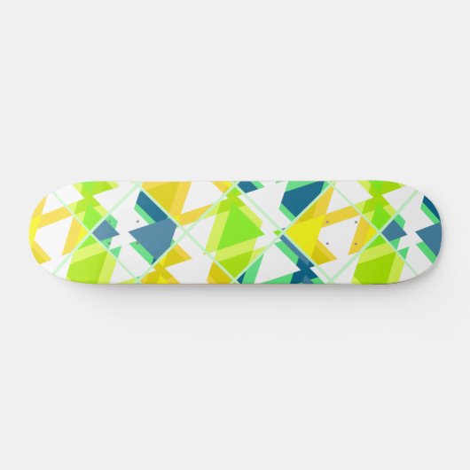 Geel groen abstract persoonlijk skateboard (Horizontaal)