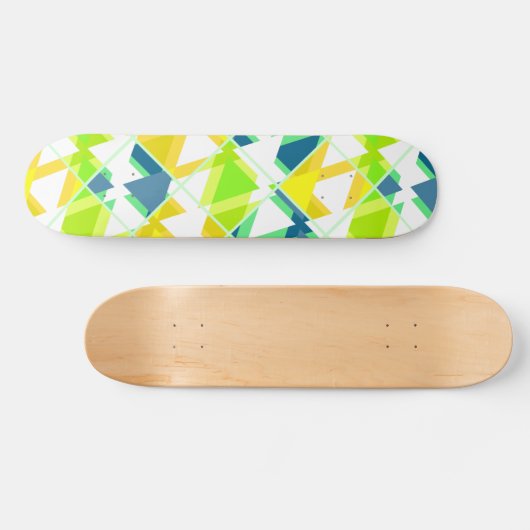 Geel groen abstract persoonlijk skateboard (Horizontaal)