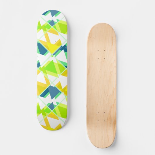Geel groen abstract persoonlijk skateboard (Voorkant)