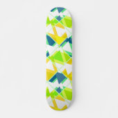 Geel groen abstract persoonlijk skateboard (Voorkant)