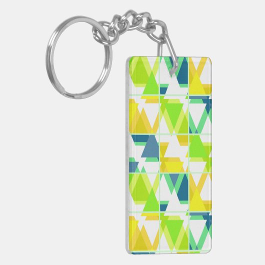 Geel groen abstract sleutelhanger (Voorkant Links)