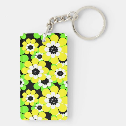 Geel groen abstract sleutelhanger (achterkant)