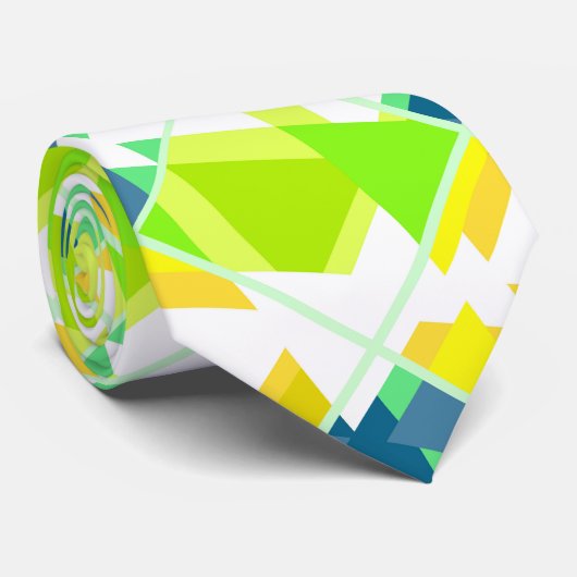 Geel groen abstract stropdas (Opgerold)