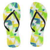 Geel groen abstract teenslippers (Voetbed)