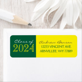 geel & groen Afstuderen retour adreslabels Etiket