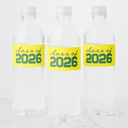 Geel & Groen Afstuderen Waterfles Etiket (Flessen)