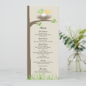 Geel Groen Baby Vogelnest | Menu baby shower (Staand voorkant)