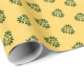  geel groen Barcelona-ventilatorpatroon Cadeaupapier (Rol Hoek)