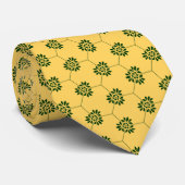 geel groen Barcelona-ventilatorpatroon Stropdas (Opgerold)