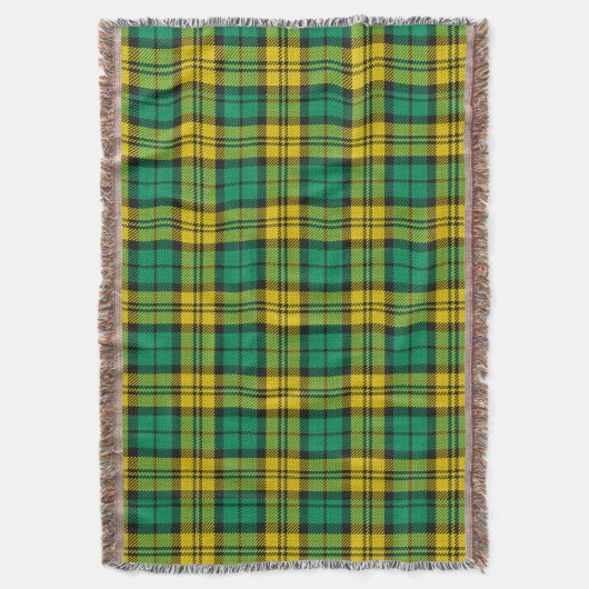 Geel Groen Blackwatch Campbell Tartan Plaid Deken (Voorkant Verticaal)