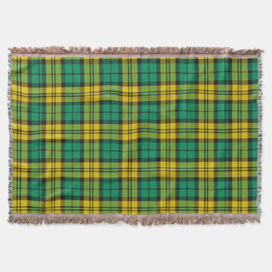 Geel Groen Blackwatch Campbell Tartan Plaid Deken (Voorkant)