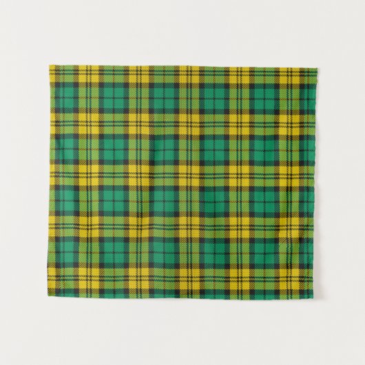 Geel Groen Blackwatch Campbell Tartan Plaid Wandkleed (Voorkant (horizontaal))