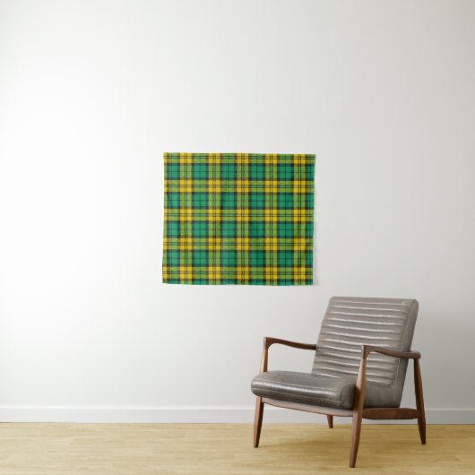 Geel Groen Blackwatch Campbell Tartan Plaid Wandkleed (In Situ (horizontaal))