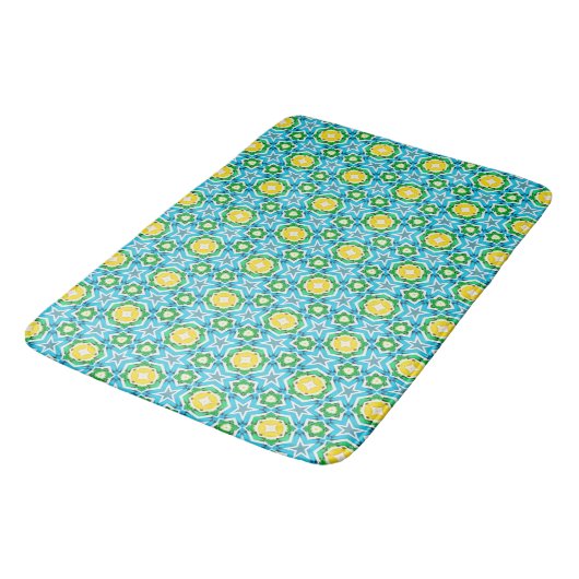 Geel groen blauw Abstract Badmat (Gekanteld)