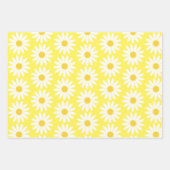 Geel Groen Blauw Daisy Inpakpapier Vel (Voorkant)