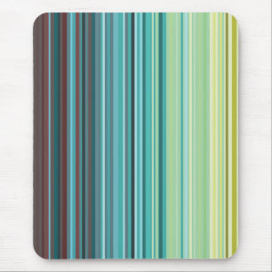 Geel, groen, blauw en bruine strepes mousepad muismat