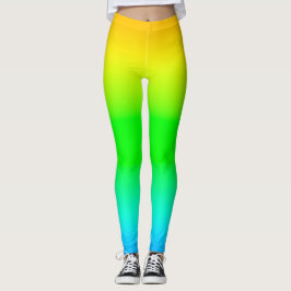 Geel Groen Blauw Gradiënt Levendig Ombre Sportief  Leggings