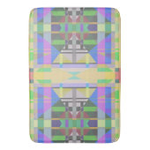 Geel Groen Blauw Paars Geometrisch Badmat (Voorkant Verticaal)