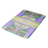 Geel Groen Blauw Paars Geometrisch Badmat (Gekanteld)