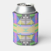 Geel Groen Blauw Paars Geometrisch Blikjeskoeler (Blikje Achterkant)