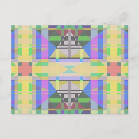 Geel Groen Blauw Paars Geometrisch Briefkaart (Voorkant)