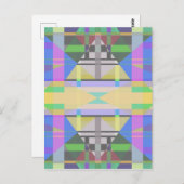 Geel Groen Blauw Paars Geometrisch Briefkaart (Voorkant / Achterkant)