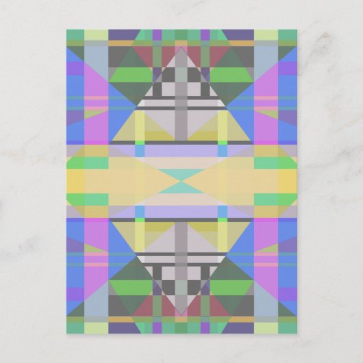 Geel Groen Blauw Paars Geometrisch Briefkaart (Voorkant)