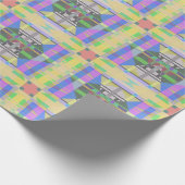 Geel Groen Blauw Paars Geometrisch Cadeaupapier (Hoek)