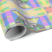 Geel Groen Blauw Paars Geometrisch Cadeaupapier (Rol Hoek)