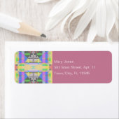 Geel Groen Blauw Paars Geometrisch Etiket (Insitu)