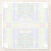 Geel Groen Blauw Paars Geometrisch Glazen Onderzetter (Achterkant)