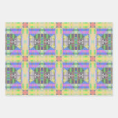 Geel Groen Blauw Paars Geometrisch Inpakpapier Vel (Voorkant 2)