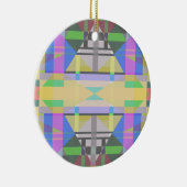 Geel Groen Blauw Paars Geometrisch Keramisch Ornament (Rechts)