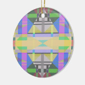 Geel Groen Blauw Paars Geometrisch Keramisch Ornament (Links)