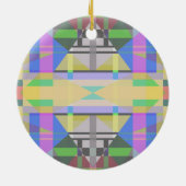 Geel Groen Blauw Paars Geometrisch Keramisch Ornament (Achterkant)