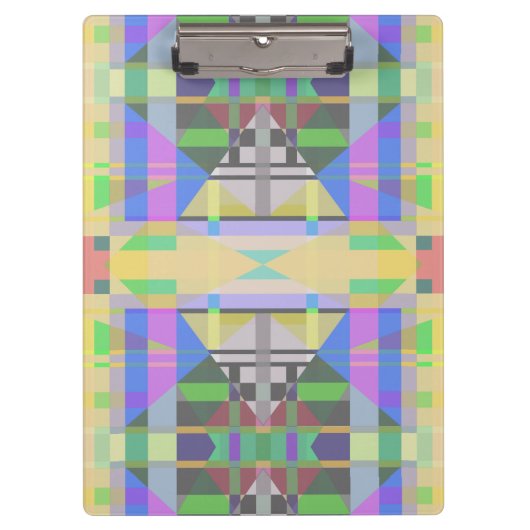 Geel Groen Blauw Paars Geometrisch Klembord (Voorkant)