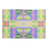 Geel Groen Blauw Paars Geometrisch Kussensloop (Achterkant)