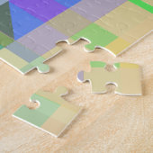 Geel Groen Blauw Paars Geometrisch Legpuzzel (Zijkant)