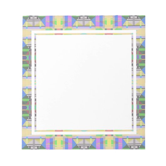 Geel Groen Blauw Paars Geometrisch Notitieblok (Voorkant)