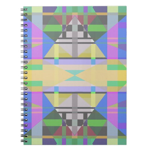 Geel Groen Blauw Paars Geometrisch Notitieboek (Voorkant)