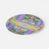 Geel Groen Blauw Paars Geometrisch Papieren Bordje (Gekanteld)