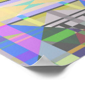 Geel Groen Blauw Paars Geometrisch Poster (Hoek)