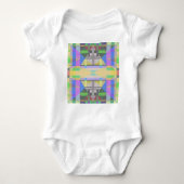 Geel Groen Blauw Paars Geometrisch Romper (Voorkant)