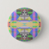 Geel Groen Blauw Paars Geometrisch Ronde Button 5,7 Cm (Voorkant)