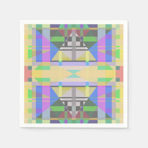 Geel Groen Blauw Paars Geometrisch Servet