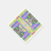 Geel Groen Blauw Paars Geometrisch Servet (Hoek)
