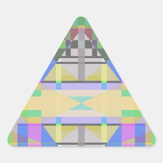 Geel Groen Blauw Paars Geometrisch Sticker (Voorkant)