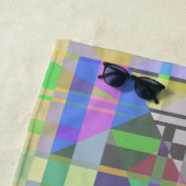 Geel Groen Blauw Paars Geometrisch Strandlaken (In situ)